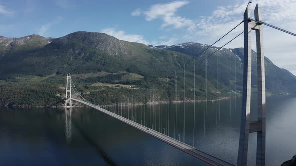 Hardangerbridge, Norwegian longest suspension bridge at 1310 meters