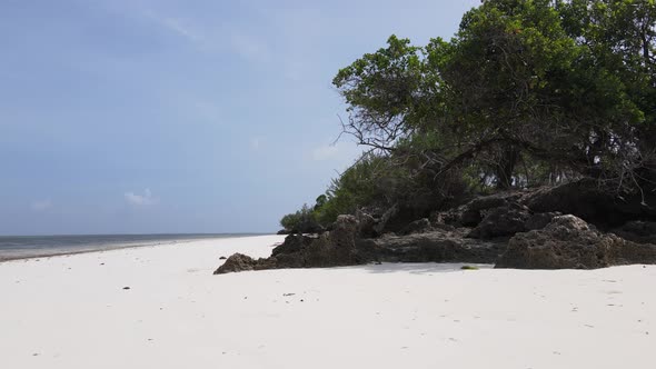 Empty Beach on Zanzibar Island Tanzania Slow Motion
