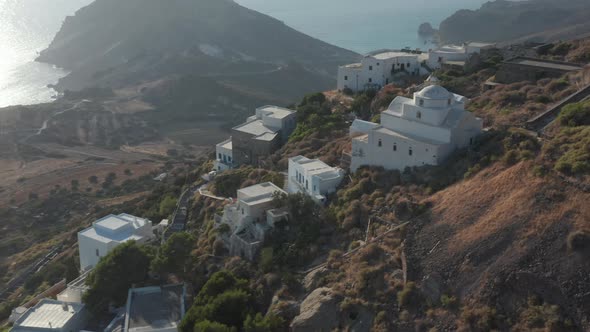 Aerial of Greek Island with Ocean View