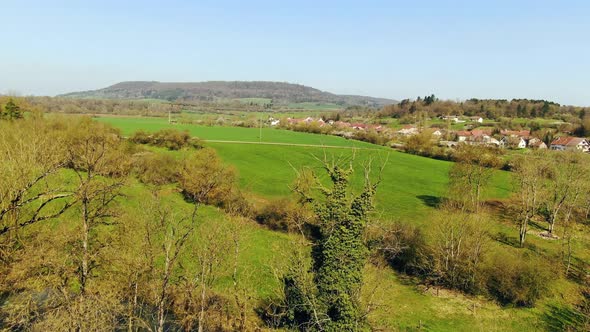 Top view of the beautiful farm