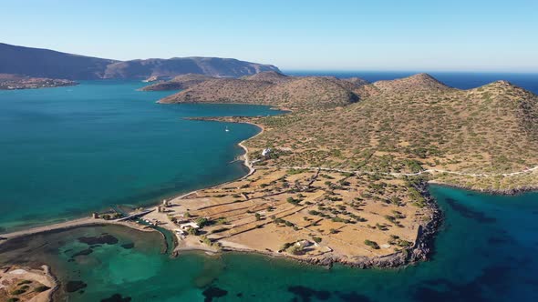 Panorama of Spinalonga Island - Island of Lepers, Crete, Greece