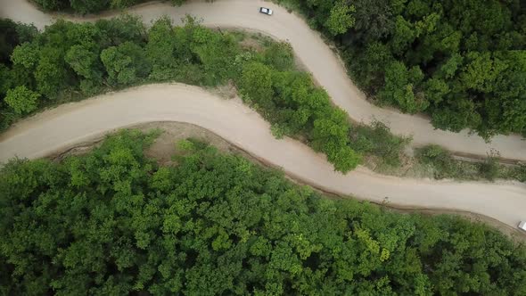 Mountain Winding Zig Zag Gravel Road