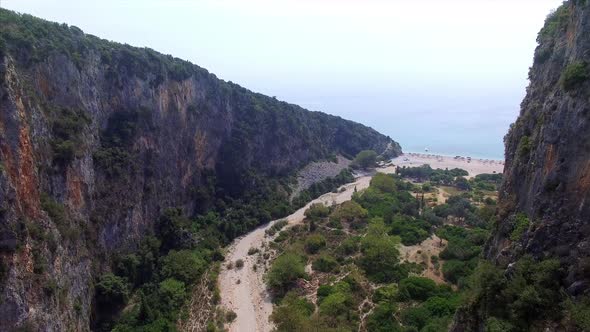 Path in between cliffs in Albania