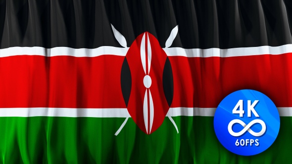 Flag loop KENYA |4K| 60fps