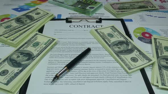 Financial Business Contract And Money