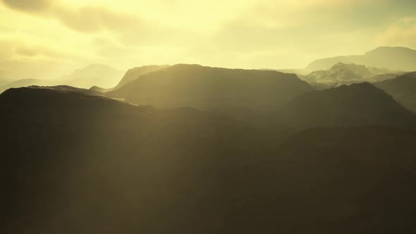 Barren Mountains in Afghanistan in Dust