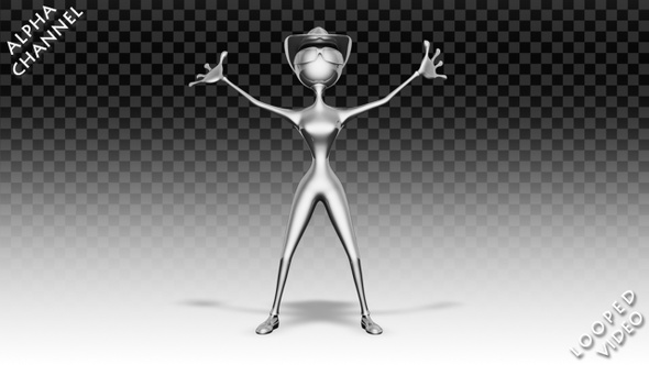 3D Silver Woman - Cartoon Thriller Dance