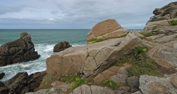 The Cote Sauvage, Quiberon peninsula, Morbihan, Brittany, France