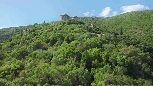 Aerial View of the Stunning Natural Landscape By the Arrabida Fort