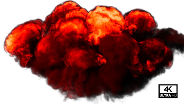 Huge Red Smoke Explosion