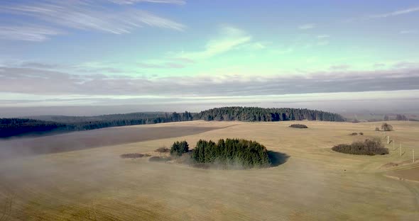 Beautiful Aerial Countryside Highland Winter