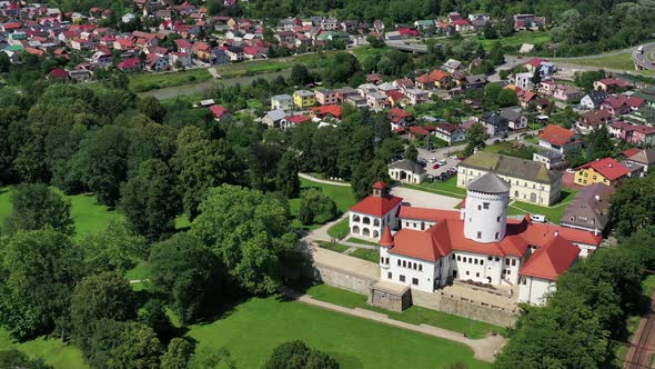 Aerial view of Budatinsky Castle in Zilina, Slovakia