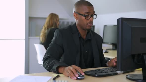 Timelapse shot of business people working in office