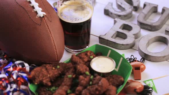 Snacks for watching a football game.