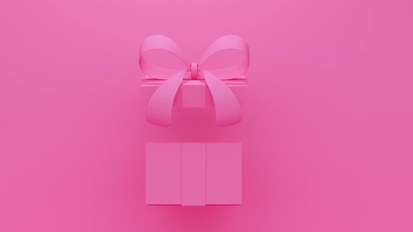 Pink background with a gift opening. Minimal modern motion design.