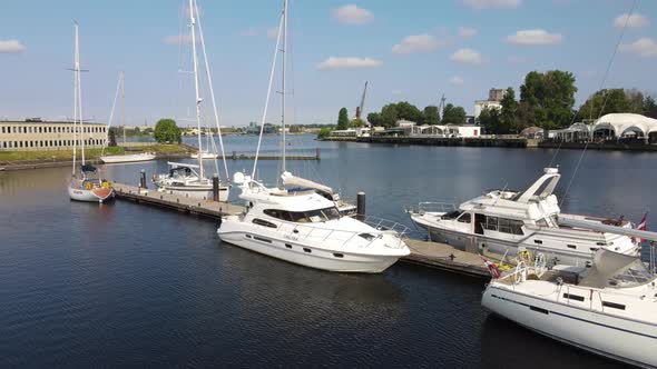 Boats in marina