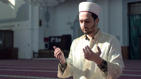 Man Praying From Different Angles Mosque