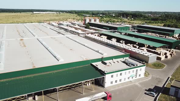 Aerial View of the Woodworking Factory