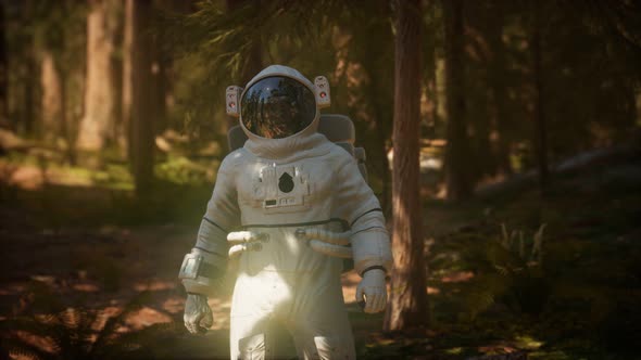 Lonely Astronaut in Dark Forest