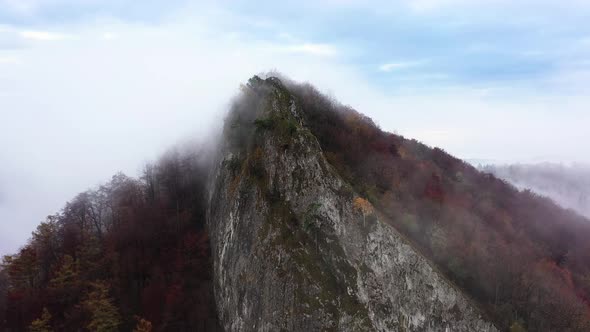 Aerial view of Sivec mountains in Ruzin locality in Slovakia