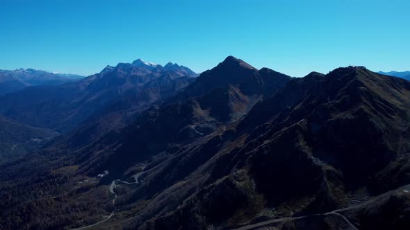 Magnificent Aerial View on Majestic Caucasian Mountains