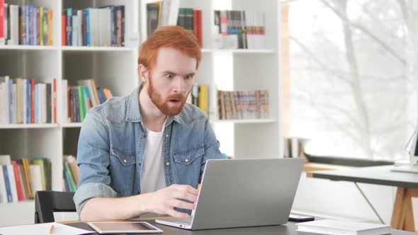 Shocked Casual Redhead Man Astonished By Loss