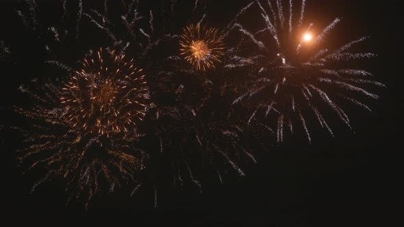 Colorful Fireworks on Festive Night Background