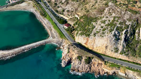 Traffic on the Beach Aerial View 4 K