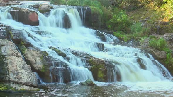 Time Lapse of Beautiful Waterfall in Forest, Natural Landmark
