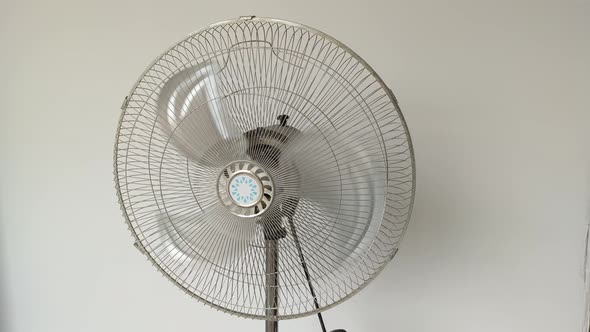 Electric Fan Ventilator Turning From Side to Side Blowing Wind