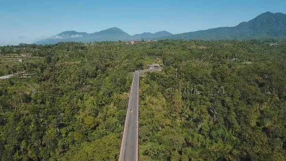 Bridge Over Mountain Canyon in the Jungle