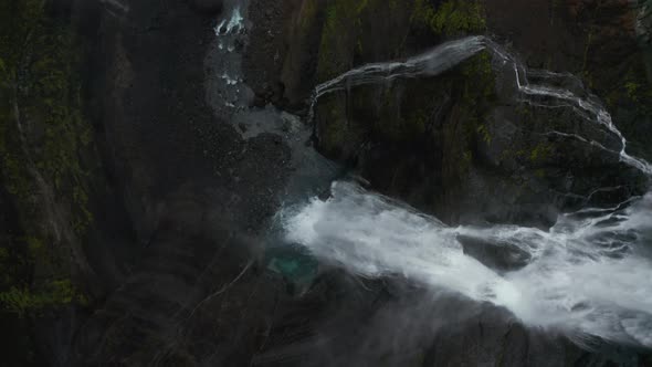 Overhead View of Haifoss the Second Highest Waterfall in Iceland