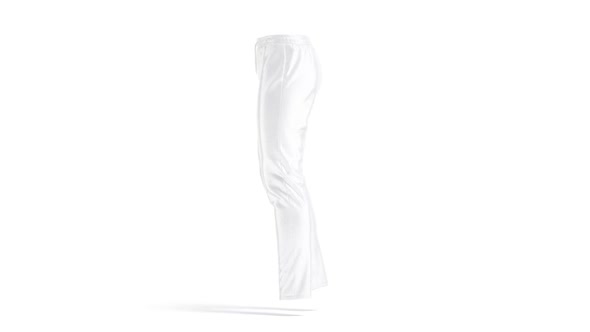 Blank white sport pants mockup, looped rotation