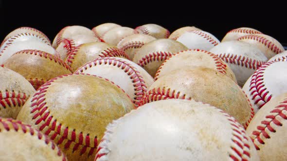 Beautiful Macro Shot of Group of Baseball Balls 