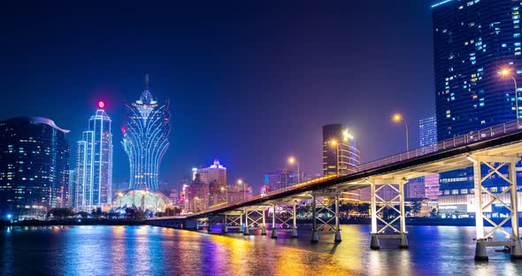 Macau city skyline at night