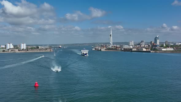 A Ferry Departing Portsmouth Harbour