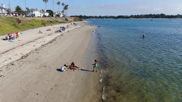 Aerial View of Mission Bay and Beaches in San Diego, California. USA