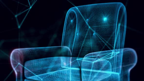 Armchair Hologram Close Up 4k