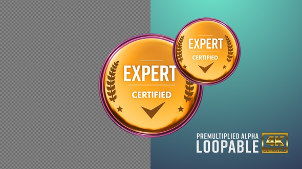Expert Certified Badge Looping with Alpha Channel