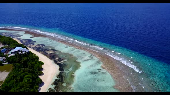 Aerial view landscape of idyllic seashore beach vacation by blue sea with white sand background of a