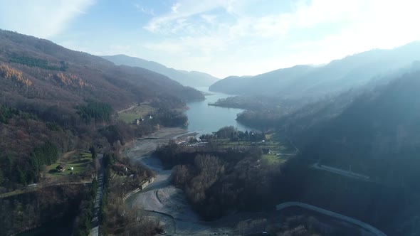 Beautiful View Of Aerial Lake