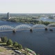 Iron Railway bridge over River Daugava in the Latvian capital of Riga - VideoHive Item for Sale