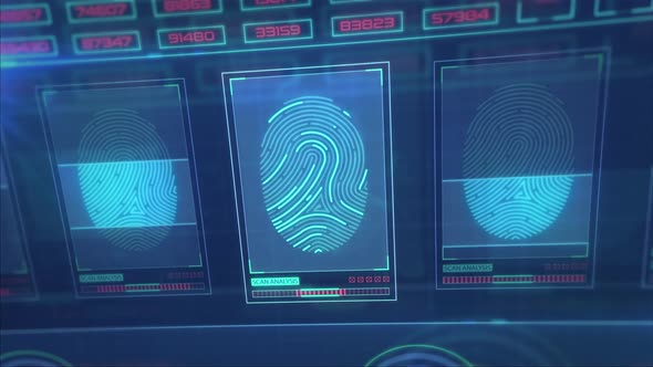 Digital Fingerprint Scan Animation