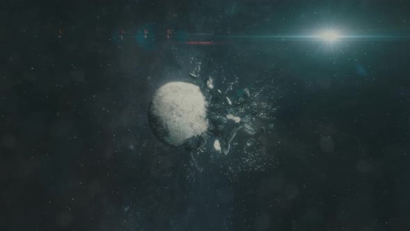 Male Eye Zoom to Broken Moon