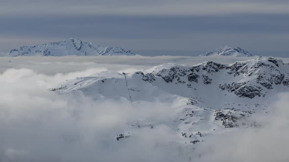 Beautiful Time Lapse View of Whistler Mountain and Canadian Nature Landscape