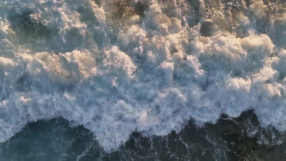 Texture of the sea and a beautiful sunset