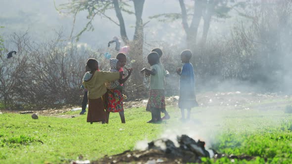 African children playing