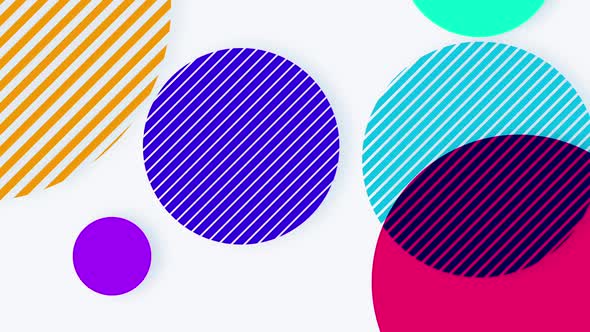 Abstract Multicolored Circle Background With Slanting Line Patterns