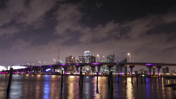 Miami at night timelapse