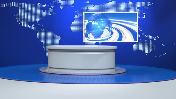 3D Virtual News Studio Background A50029